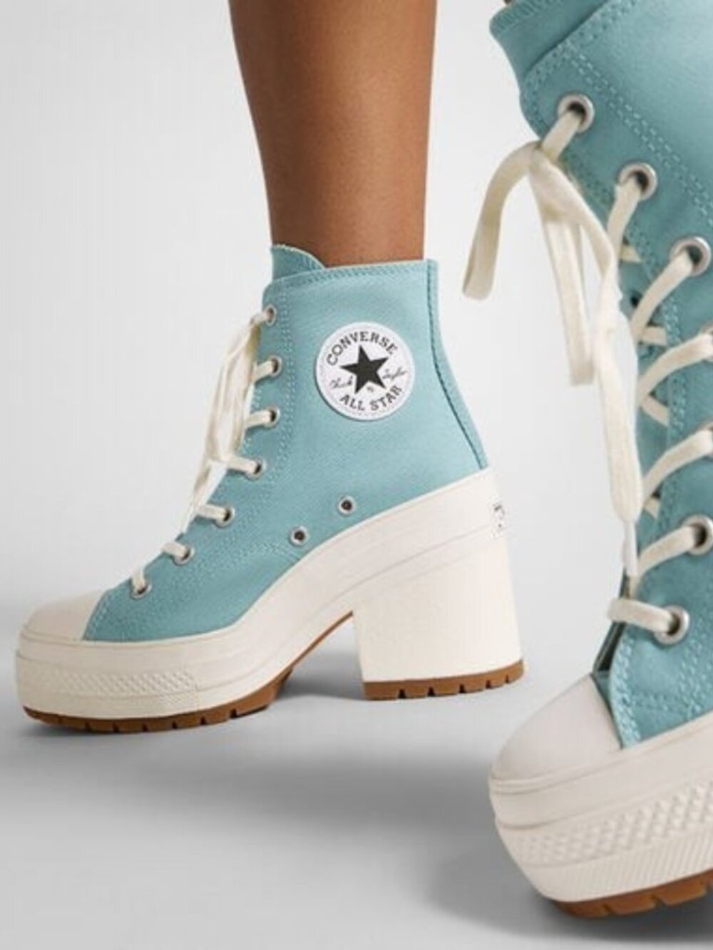😍 NWOT 😍 Converse Chuck 70 De Luxe Heel, Turquoise/White, Women's 8/Men's 6
